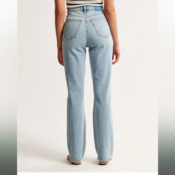 Abercrombie The 90s Straight Ultra High Rise Curve Love Jeans Destroyed Knees 26 - Picture 6 of 10